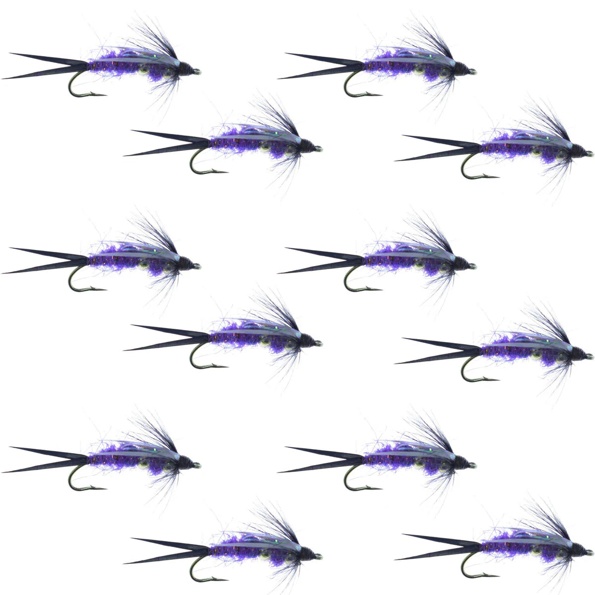 Double Bead Purple Psycho Prince Nymph Fly Fishing Flies