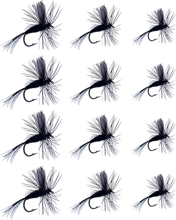 Clearcast Fly Fishing Flies | Black Gnat Dry Fly Assortment