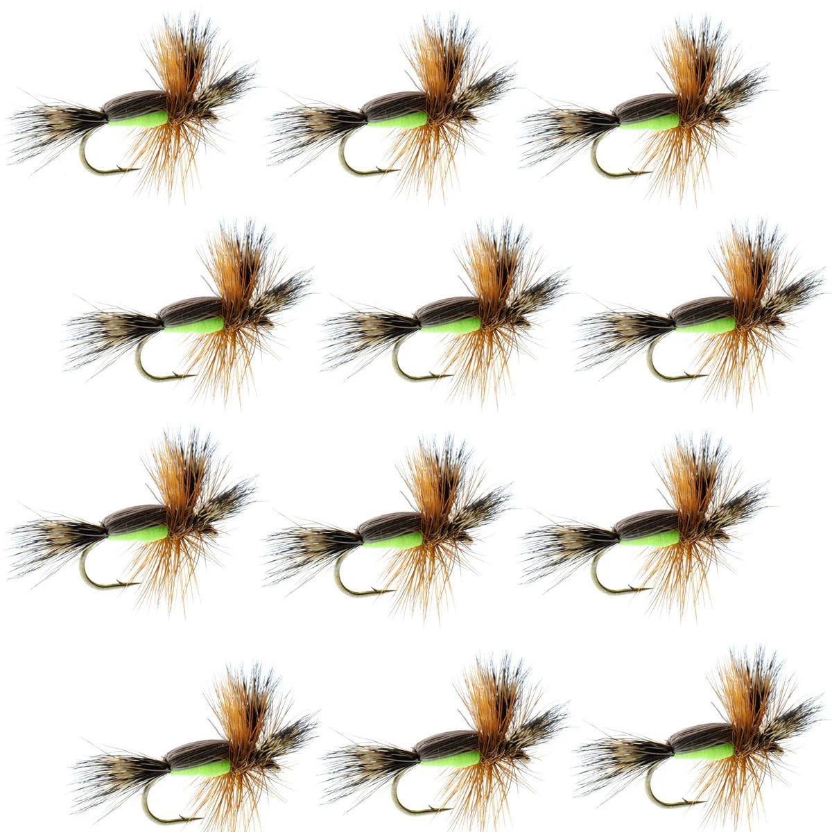 Barbless Chartreuse Humpy Classic Hair Wing Dry Fly