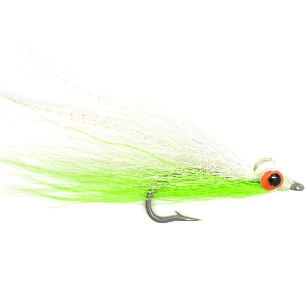 Clousers Deep Minnow Chartreuse White - Streamer Fly Fishing Flies