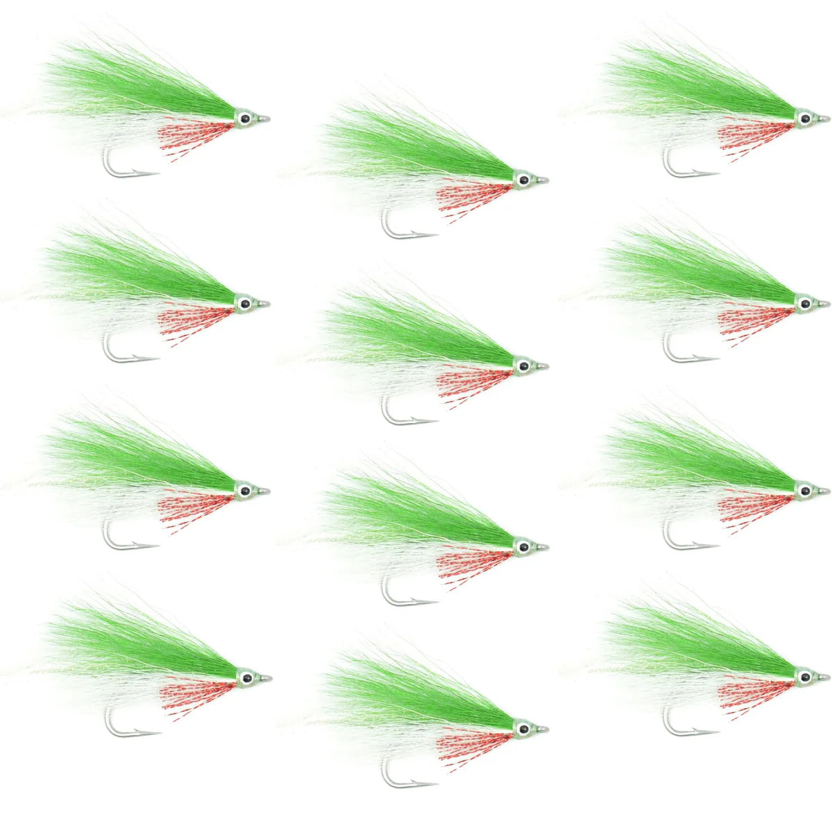 Leftys Deceiver and Clousers Deep Minnow Fly Fishing Flies | 12 Saltwater and Bass Flies