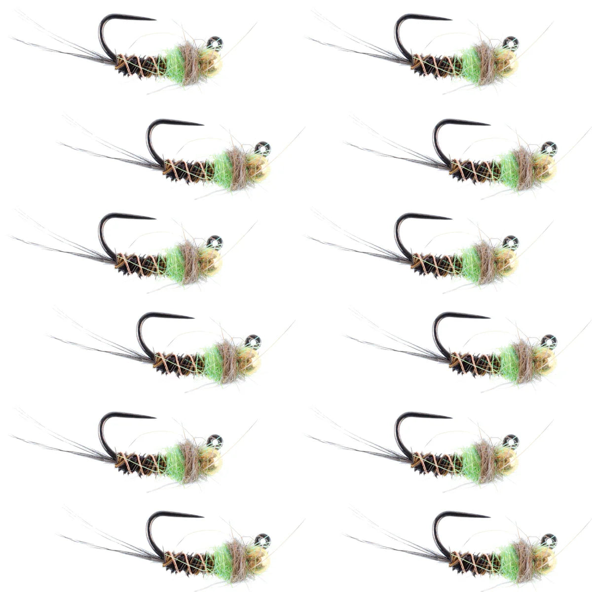 Tungsten Bead Hot Spot Pheasant Tail Tactical Jig Chartreuse Czech Nymph Euro Fly