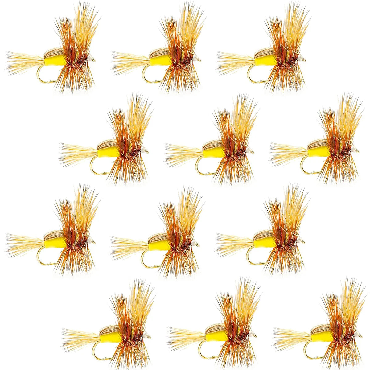 Yellow Humpy Assortment Trout Dry Fly Fishing Flies