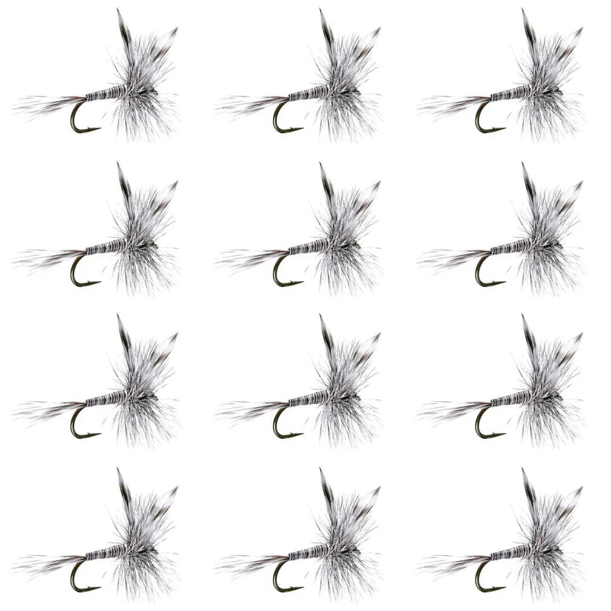 Mosquito Classic Trout Dry Fly Fishing Flies - Set of 12
